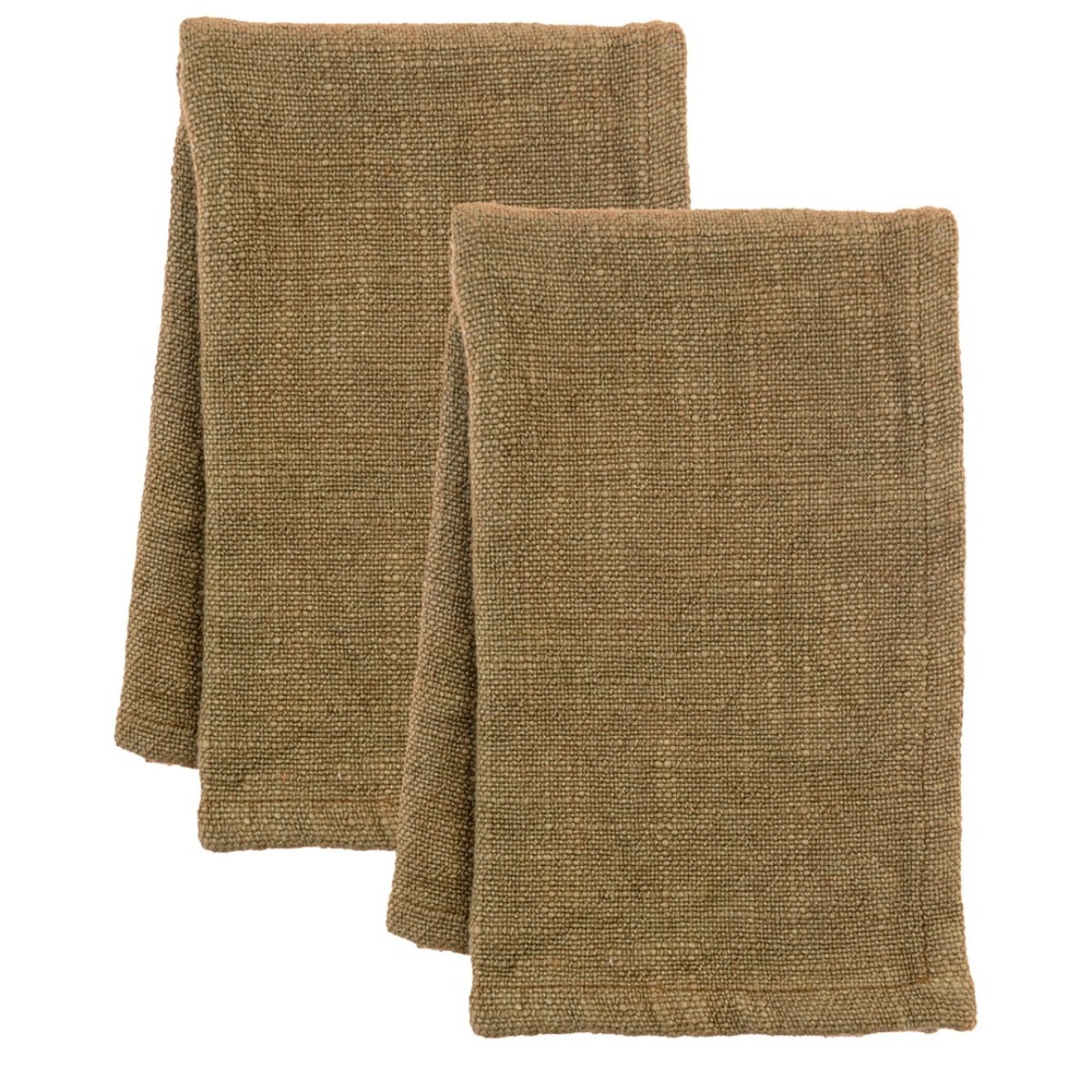 Karma solid “ochre” linen blend dinner napkins / set of 2 soft yet durable / NWT